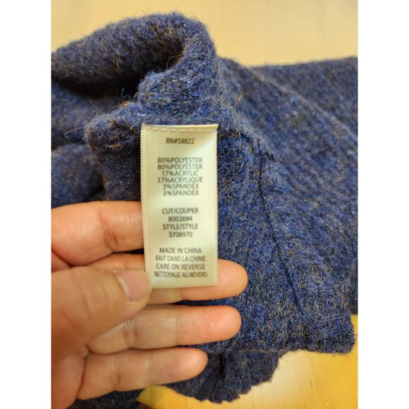 Max Studio NWT Women's XL Heather Navy Funnel Neck Sweater - Picture 4 of 5